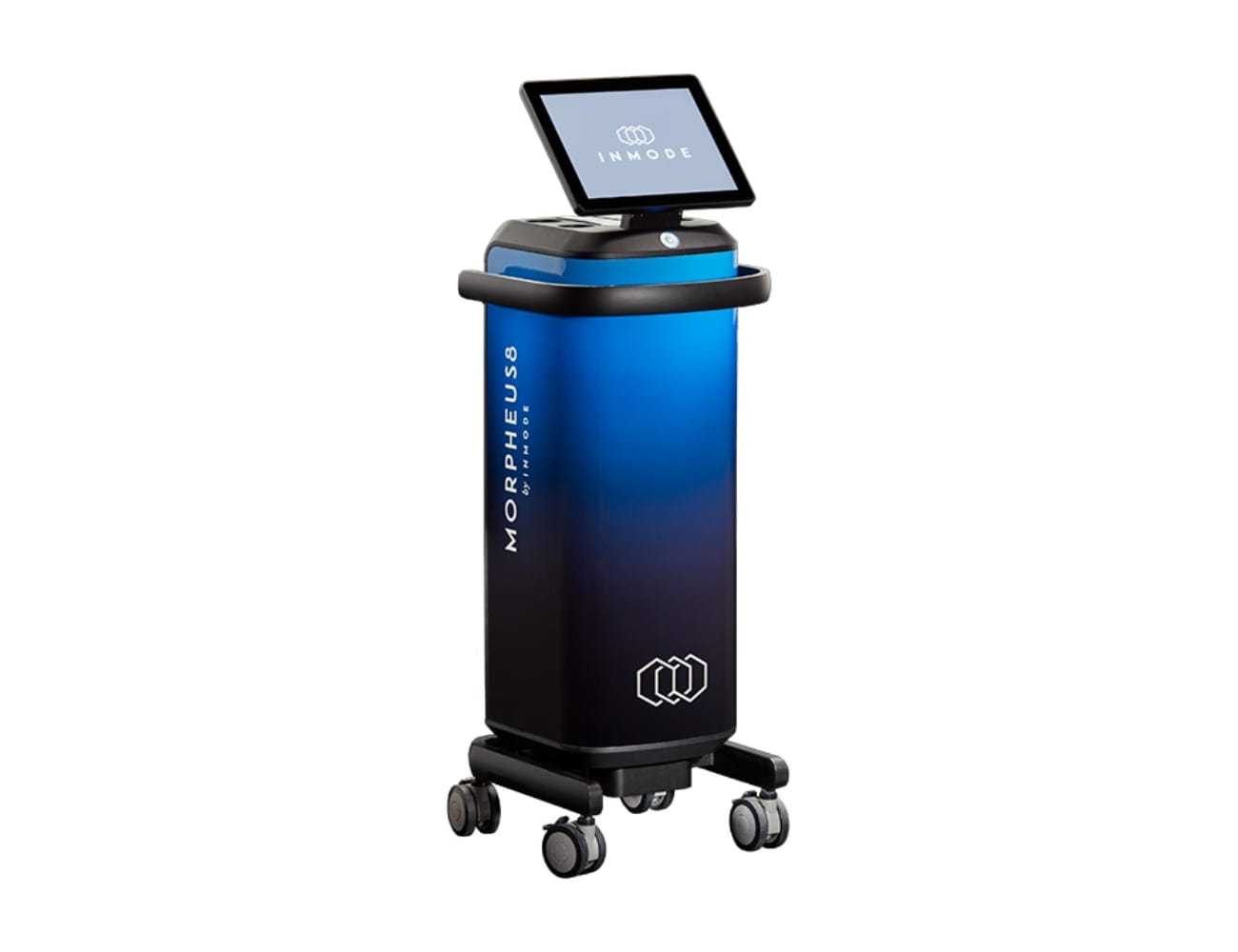 Morpheus8 skin treatment device on wheels with touchscreen display.